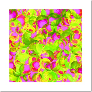 Bubble Abstract Yellow Lime Purple Red Posters and Art